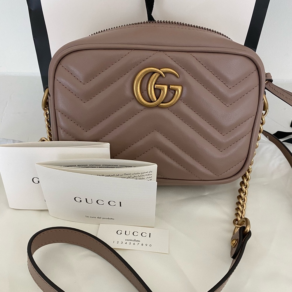Authentic GG Marmont matelassé mini bag (NEW)